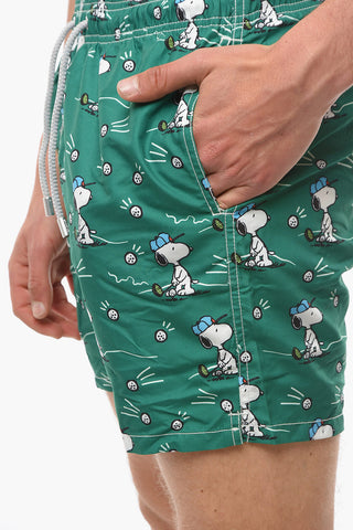 PEANUTS Costume da Bagno Boxer con Stampa Snoopy all Over