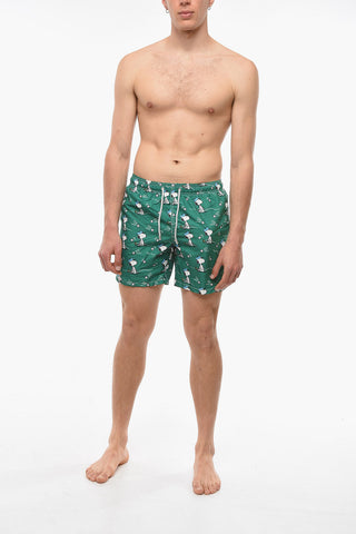 PEANUTS Costume da Bagno Boxer con Stampa Snoopy all Over