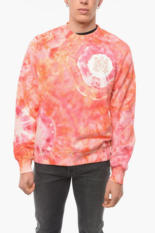 Crew-neck Sweatshirt with Tie-dye Effect