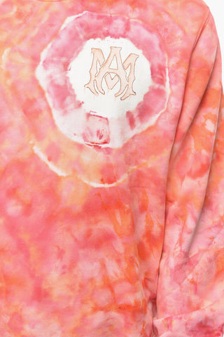 Crew-neck Sweatshirt with Tie-dye Effect