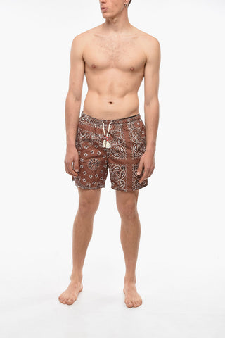Paisley Motif 4 Pockets Swim Shorts