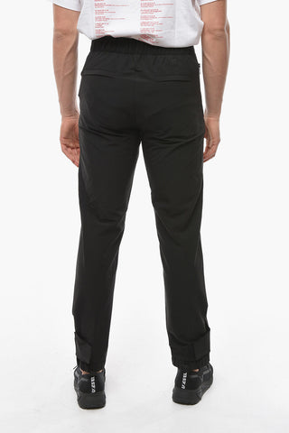 Stretch Fabric Trousers with Back Embridered Logo