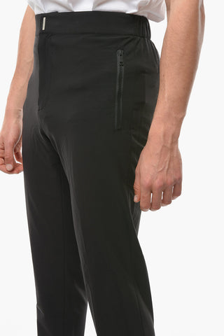 Stretch Fabric Trousers with Back Embridered Logo