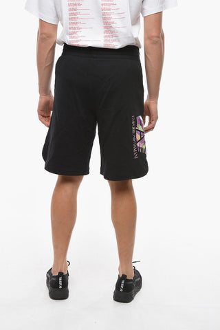 EMPORIO EA7 Drawstringed Shorts with Holographic Logo