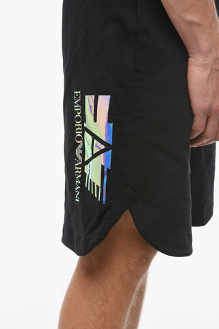 EMPORIO EA7 Drawstringed Shorts with Holographic Logo