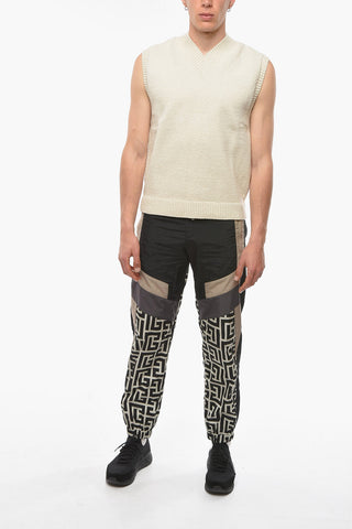 Linen-blend Sleeveless GILLAN Sweather with V-neckline