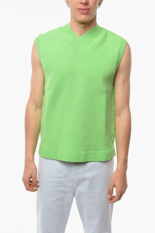 Maglia GILLAN Smanicata in Misto Cotone con Scollo a V