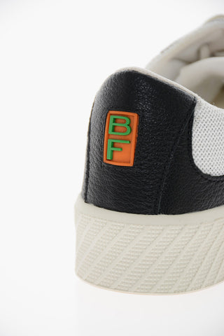 Leather and Fabric Low Top Sneakers