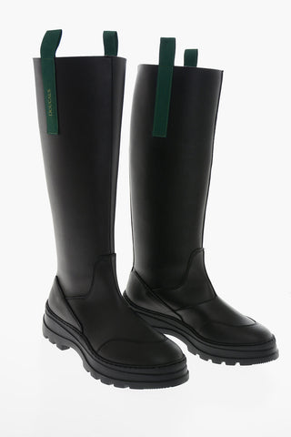 Faux Leather BIKE Boots with Contrasting Details