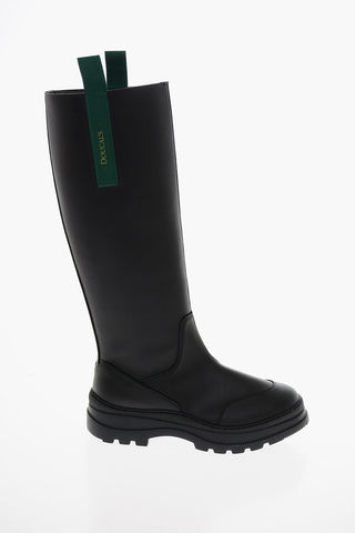 Faux Leather BIKE Boots with Contrasting Details