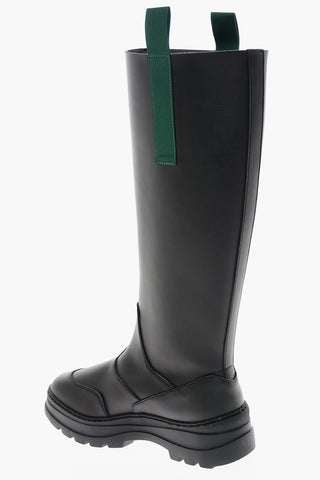 Faux Leather BIKE Boots with Contrasting Details