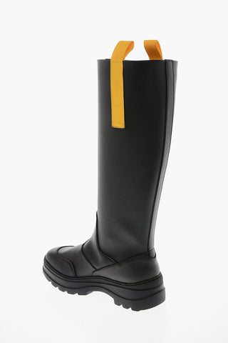 Faux Leather BIKE Boots with Contrasting Detail