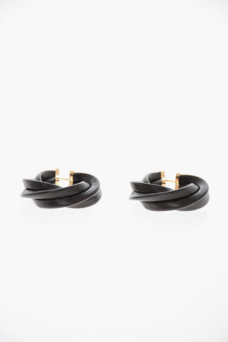 Braided Nappa Leather Hoop Earrings