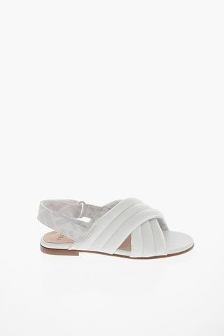 Sandali Slingback in Pelle con Chiusura in Velcro