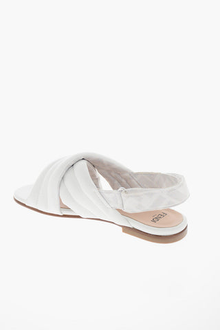 Sandali Slingback in Pelle con Chiusura in Velcro