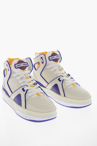 Leather BASKETBALL JD1 High-Top Sneakers with Contrasting Details