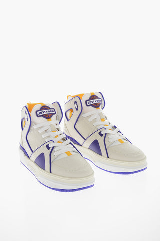 Leather BASKETBALL JD1 High-Top Sneakers with Contrasting Details