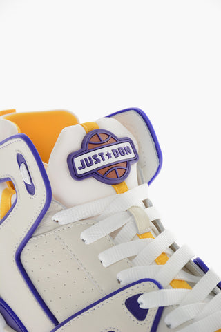 Leather BASKETBALL JD1 High-Top Sneakers with Contrasting Details