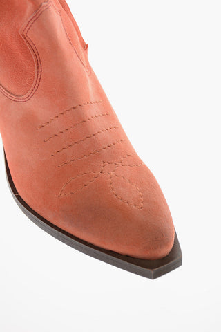 Suede BETTY03 Western Booties with Side Zip 6cm