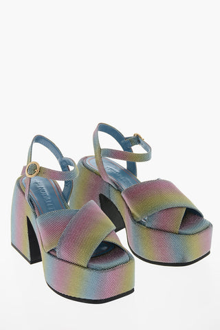 Glittery BULLA JONI RAINBOW Platform Sandals 12cm