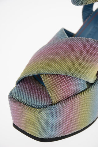 Glittery BULLA JONI RAINBOW Platform Sandals 12cm