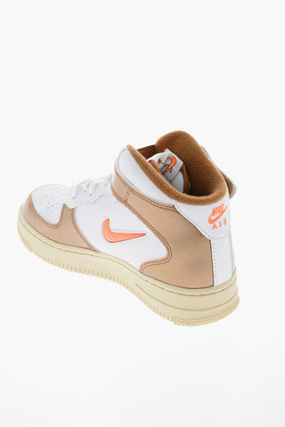 Leather AIR FORCE 1 High-Top Sneakers with Contrasting Details