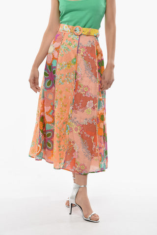 Floral Printed Linen LOLA Skirt