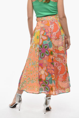 Floral Printed Linen LOLA Skirt