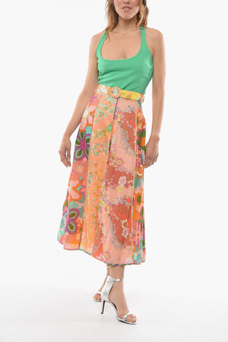 Floral Printed Linen LOLA Skirt
