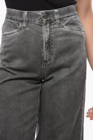 Jeans Regular Fit con Bottone Logato 26cm