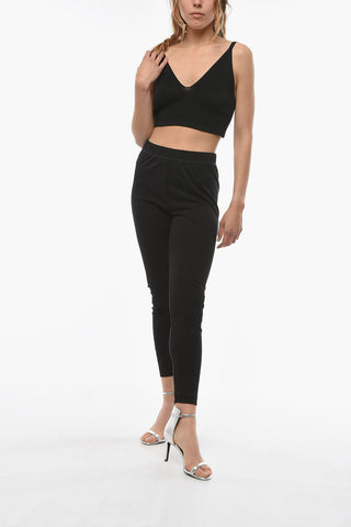 GRENOBLE Solid Color Stretch Leggings