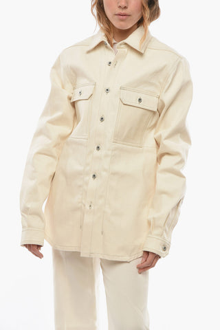 DRKSHDW Cotton-denim Overshirt with Contrasting Stitchings