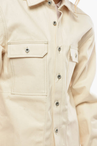 DRKSHDW Cotton-denim Overshirt with Contrasting Stitchings