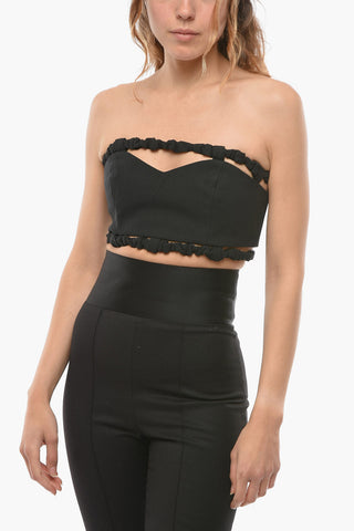 Strapless Crop Top with Heart Neckline