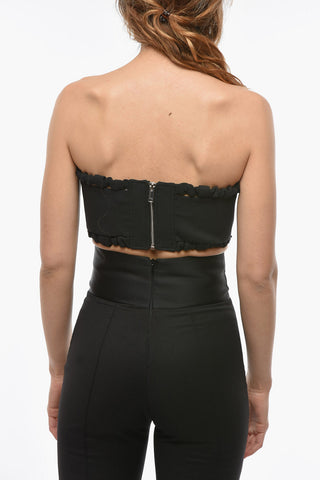 Strapless Crop Top with Heart Neckline