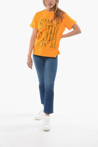 Crew-neck T-Shirt with Maxi Front Print