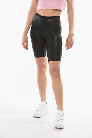 LILIES Shorts in Tessuto Lucido con Banda Elastica in Vita