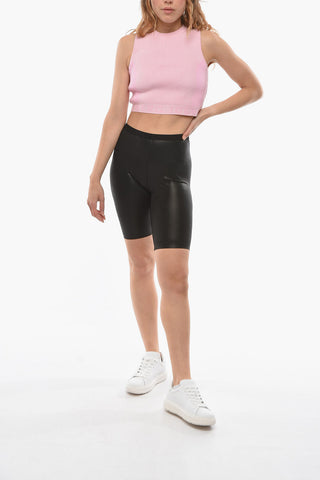 LILIES Shorts in Tessuto Lucido con Banda Elastica in Vita