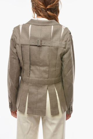 NOIR KEI NINOMIYA Belted Cut-out Wool Blazer