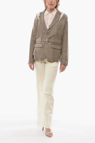 NOIR KEI NINOMIYA Belted Cut-out Wool Blazer