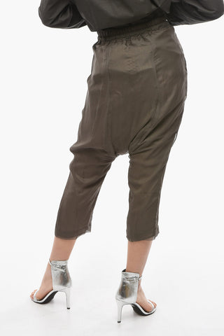 FOGACHINE Silk-chiffon Cropped Pants with Dropped Crotch