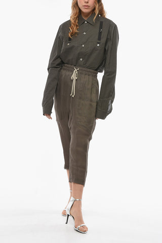 FOGACHINE Silk-chiffon Cropped Pants with Dropped Crotch