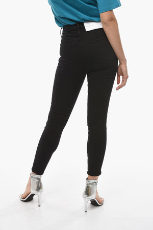 Jeans a Lavaggio Scuro Skinny Fit e Vita Alta 13cm