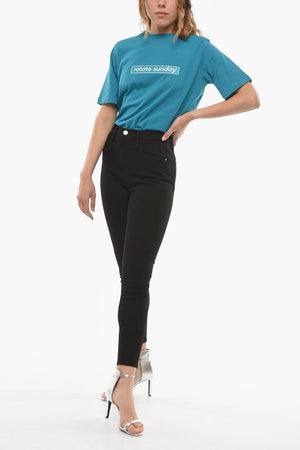 Jeans a Lavaggio Scuro Skinny Fit e Vita Alta 13cm