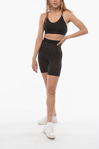 Shorts con Monogram Allover e Banda Elastica Logata