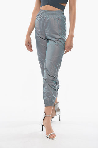 Reflective Effect High Waist Nylon Joggers