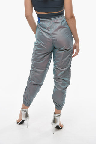 Reflective Effect High Waist Nylon Joggers