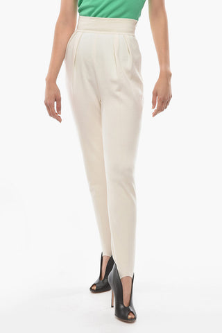 Stretchy Wool High Waist Stirrup Pants