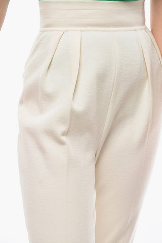 Stretchy Wool High Waist Stirrup Pants