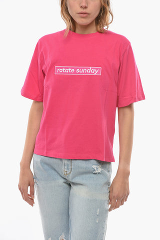 BIRGER CHRISTENSEN Crew-neck ASTER T-Shirt with Front Embroidery